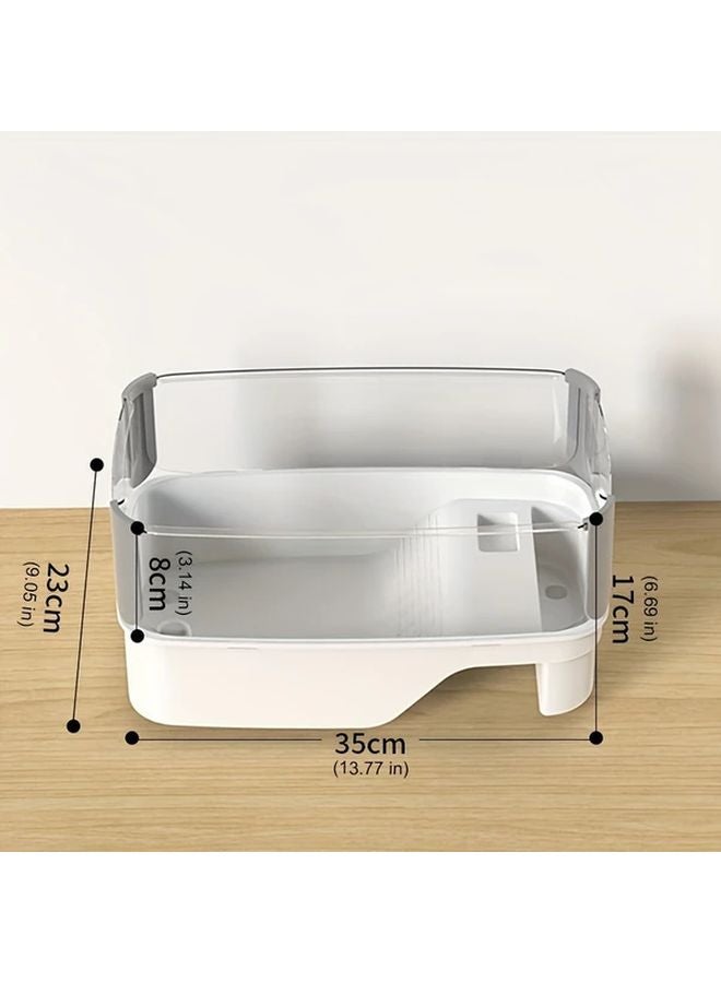 موطن السلاحف الصغيرة البيضاء مع منصة التشمس مربع حوض الزواحف من البولي بروبيلين - Image 3